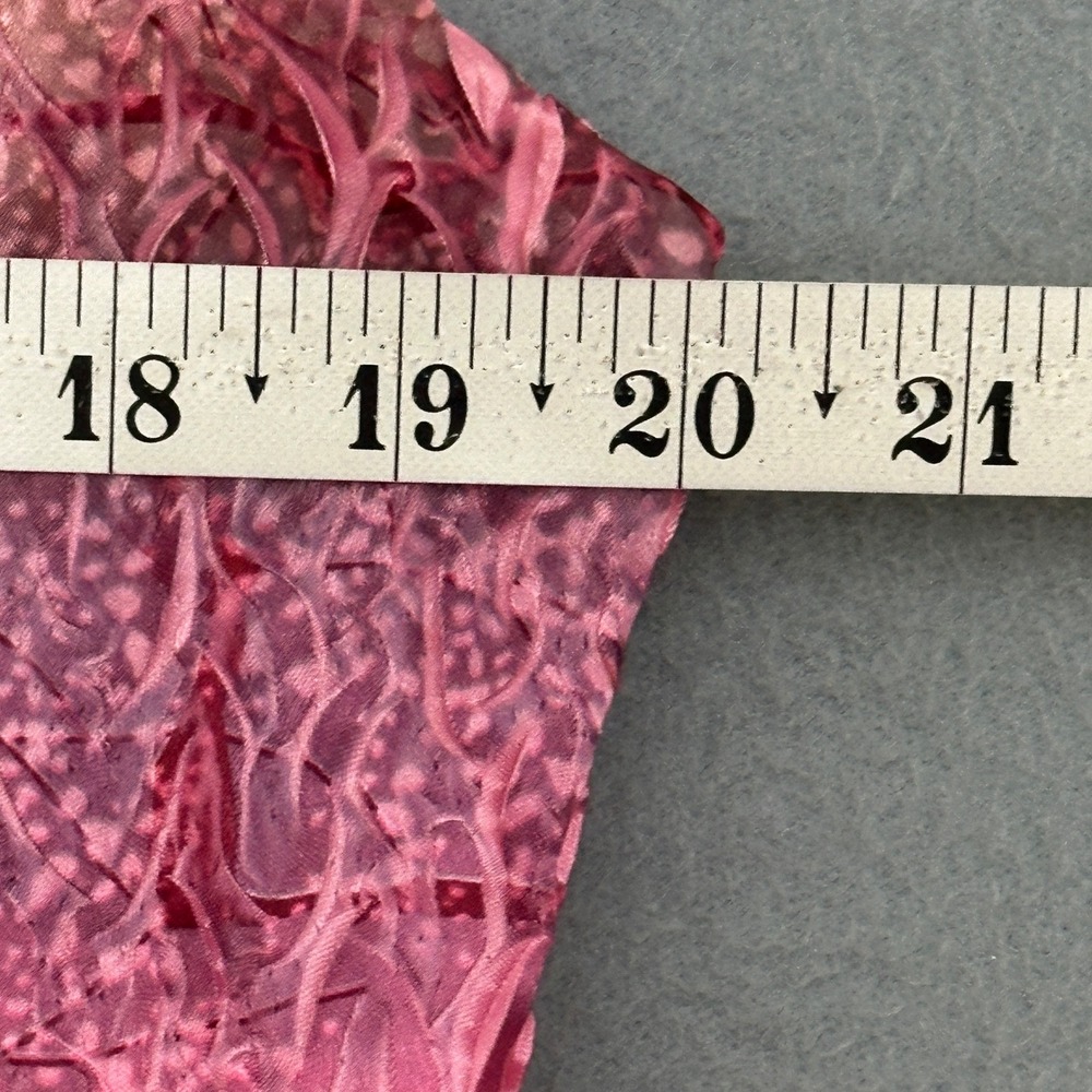Jerry T Womens Top L Pink Colorful Crinkle Abstract Smocked Tunic Boho‎ Artsy - Picture 7 of 11